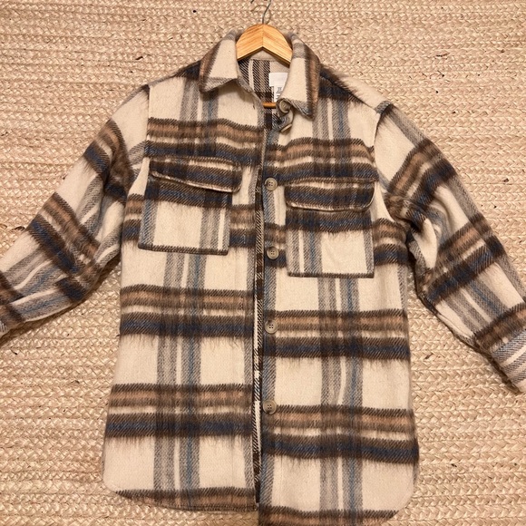 H&M oversized plaid shacket size xs - Picture 1 of 1